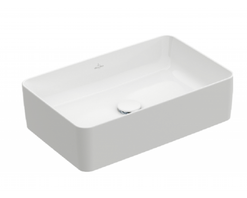 Раковина, Villeroy&Boch, Collaro, шг 560-360, отверстия для смесителя-отсутствуют, CeramicPlus, цвет-альпийский белый
