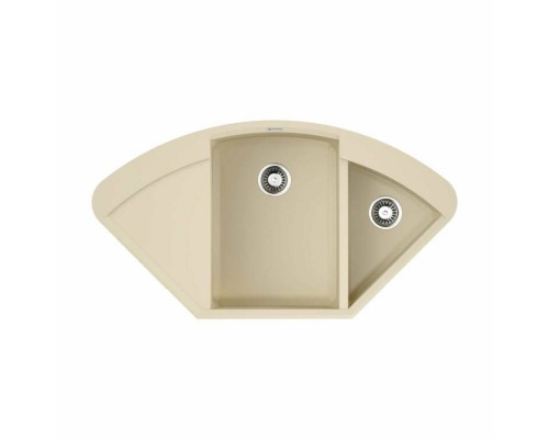 Мойка, OMOIKIRI, Sakaime, шгв 1057-575-230, отверстия для смесителя-6 промаркированных, чаши-2, цвет-ваниль
