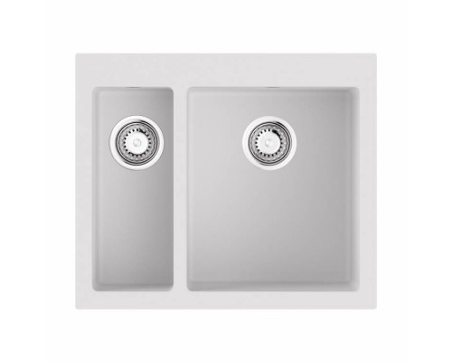 Мойка, OMOIKIRI, Bosen, шгв 590-500-220, отверстия для смесителя-3 промаркированных, чаши-2, цвет-белый