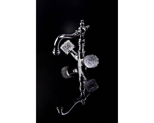 Boheme Crystal Смеситель для раковины на 3 отверстия, двуручковый, цвет: хром глянцевый 277-CRST