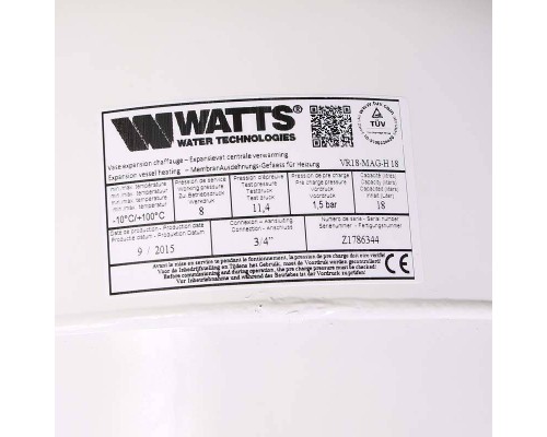 Расширительный бак белый MAG-H для отопления WATTS Ind присоединение 3/4" 18л
