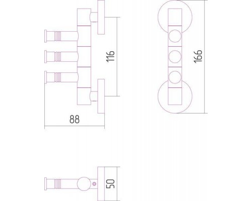 Сунержа Веер-3 Держатель полотенец поворотный 5x8,8x16,6h см, цвет: золото 03-3010-3088