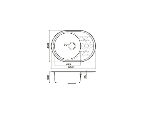 Omoikiri Kasumigaura 65-IN Кухонная мойка нерж. сталь 65x46 см, цвет: нержавеющая сталь 4993727