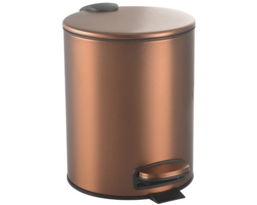 Boheme Uno Ведро напольное с крышкой и нажимной педалью, цвет: copper brushed 10426-CB