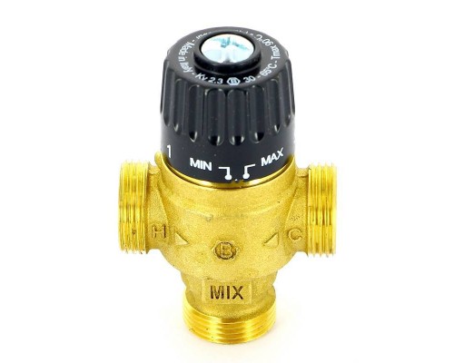 Клапан Н термосмесительный UNI-FITT 3/4" 30-65°С, Kvs 2,3 смешение в центр