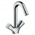 Смеситель для раковины HansGrohe HG Logis с двумя рукоятками со сливным гарнитуром хром