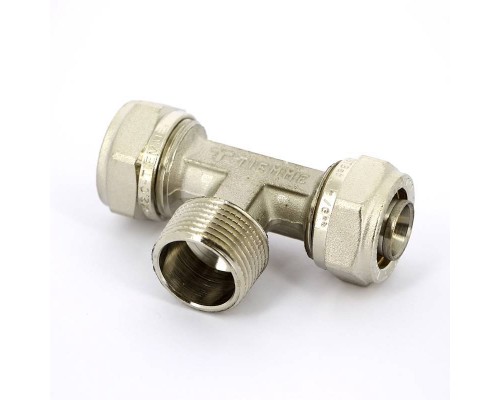 Тройник обжим-Н никелированный TIEMME 20х1/2"х20
