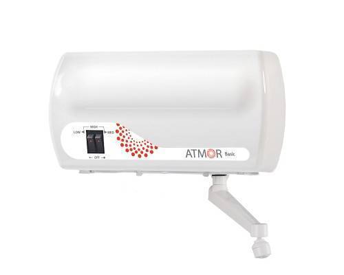 Водонагреватель электрический проточный Ariston 5 кВт душ. лейка + кран Atmor Basic 5 (220)
