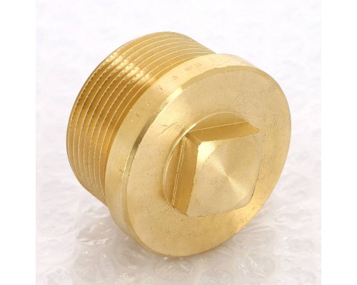 Заглушка Н Viega 1"1/2 с квадратом и бортиком бронза