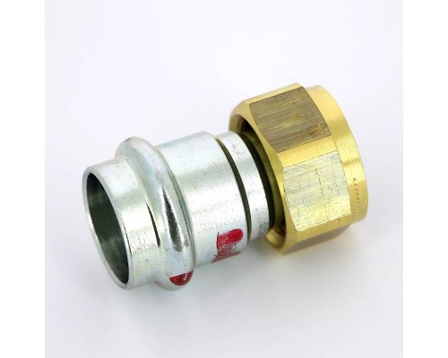 Муфта пресс-В с накидной гайкой и плоской прокладкой оцинкованная сталь Prestabo VIEGA 22х3/4