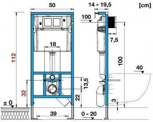 Allen Brau Reality Унитаз подесной с инсталляцией 36,5x53x40h см, цвет: белый 00316510