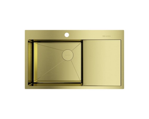 Omoikiri Akisame 86-L Side-LG Кухонная мойка нерж. сталь 86x51 см, цвет: светлое золото 4997045