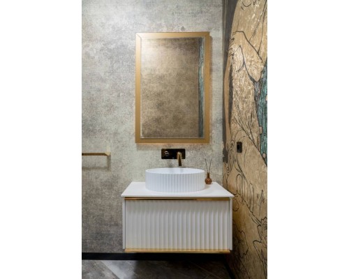 Armadi Art Vallessi Avantgarde Тумба подвесная 80х46х38h см, цвет: белый/золото 843-080-WG