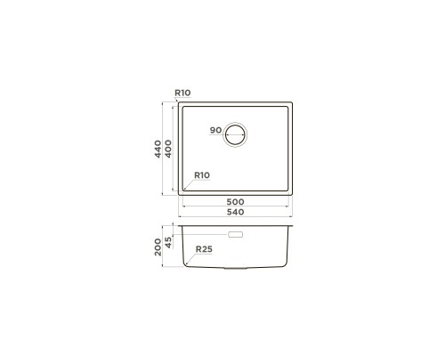 Omoikiri Tadzava 54-U/I Ultra-LG Кухонная мойка нерж. сталь 54x44 см, цвет: светлое золото 4993266