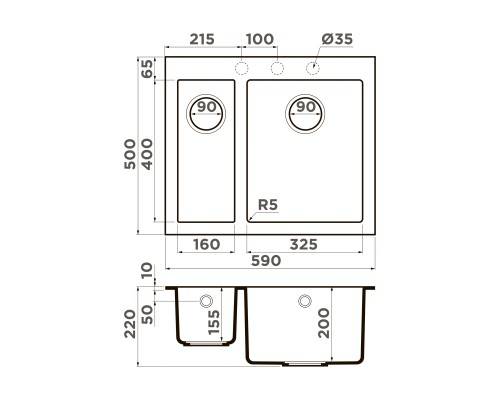 Omoikiri Bosen 59-2A-WH Кухонная мойка Artceramic 59x50 см, цвет: белый 4993823 Omoikiri Bosen 59-2A-WH Кухонная мойка Artceramic 59x50 см, цвет: белый 4993823