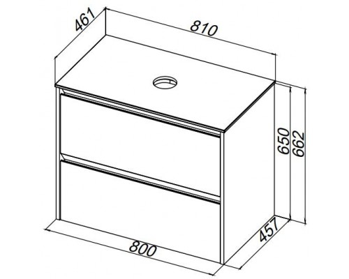 Allen Brau Activity Столешница 80x45,7 см, цвет: акриловый камень альба 1.34022.K