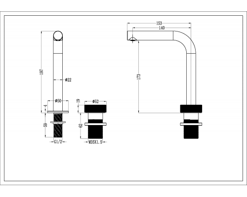 Boheme Tech Смеситель для раковины, автоматический, высота излива 17,3 см, цвет: nickel brush 158-NB