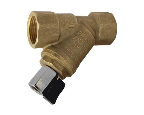 Фильтр Y-обр лат FVR-D Ду32 Ру25 м/м 130C со сливным краном сл кран Danfoss 065B8244
