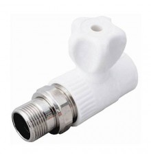 Кран шаровой PP-R бел Дн20х1/2" НР прям д/рад VALFEX 10149020