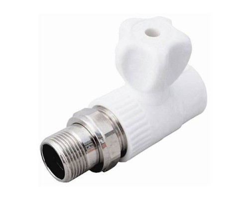 Кран шаровой PP-R бел Дн20х1/2" НР прям д/рад VALFEX 10149020 Кран шаровой PP-R бел Дн20х1/2" НР прям д/рад VALFEX 10149020