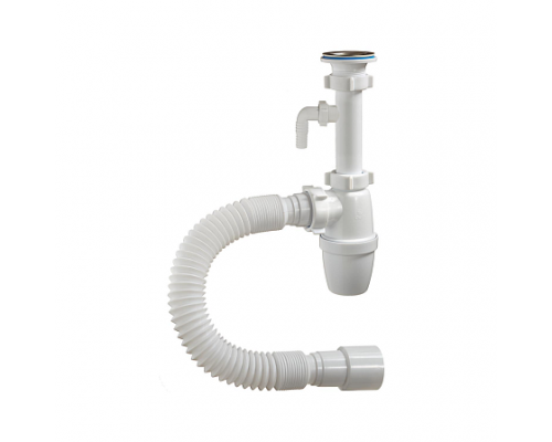 Сифон умыв бут 1 1/4"x40 гофр 40х40/50 отв нерж/сетка Орио А-32079