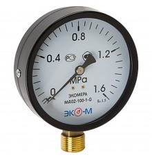Манометр Экомера рад МД02 0-1,6МПаДк100 G1/2" ст