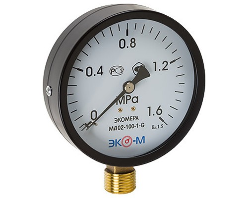 Манометр Экомера рад МД02 0-1,6МПаДк100 G1/2" ст