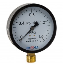 Манометр Экомера рад МД02 0-1,6МПаДк100 М20х1,5 ст