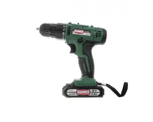 Дрель HAMMER аккум. ACD18BS 18В 2x2Ач 10мм 0-350/0-1350об/мин 45Нм, кейс, быстр. зарядка