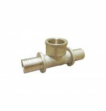 Тройник VARMEGA Slide-fit с внутренней резьбой, 16х1/2", латунный, аксиальный, VM51111