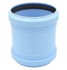 Муфта ремонтная для водостока ПП 110 мм Синикон Rain Flow с раструбом голубая (уп.20 шт)