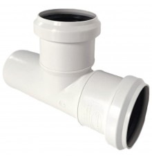 Тройник канализационный бесшумный ПП 50*50*87гр.С мм СИНИКОН КОМФОРТ с раструбом белый (уп.20 шт)