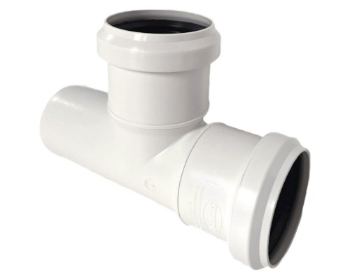 Тройник канализационный бесшумный ПП 50*50*87гр.С мм СИНИКОН КОМФОРТ с раструбом белый (уп.20 шт)