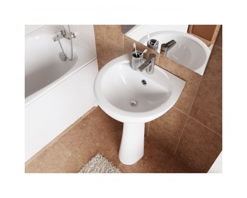 Умывальник Santeri подвесной Соната 54 1 отв п/смес по центру бел 1.3111.2.S00.11B.0