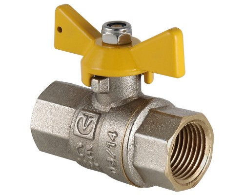 Кран шаровый газовый "бабочка" ВВ внутренняя резьба 3/4" (Valtec VT.277) уп 9 шт
