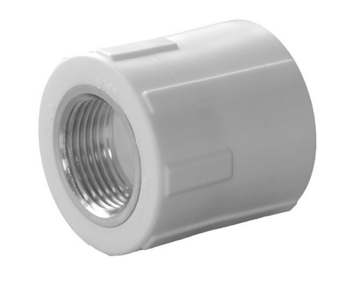 Муфта комбинированная полипропиленовая PPRC ВР 20х3/4" внутренняя резьба, белая
