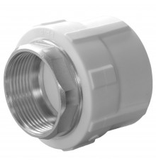 Муфта комбинированная полипропиленовая PPRC ВР 40х1 1/4", внутренняя резьба, белая