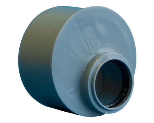 Переход эксцентрический канализационный ПП 110*50 мм с раструбом серый (уп.40 шт)