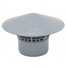 Зонт вентиляционный канализационный ПП 50 мм серый (Политэк)