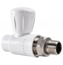 Шаровый кран полипропиленовый для радиатора прямой PPRC 25*3/4 РВК, белый