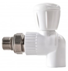 Шаровый кран полипропиленовый для радиатора угловой PPRC 25*3/4" РВК, белый