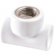 Тройник комбинированный полипропиленовый PPRC ВР 20х1/2" РВК, внутренняя резьба, белый