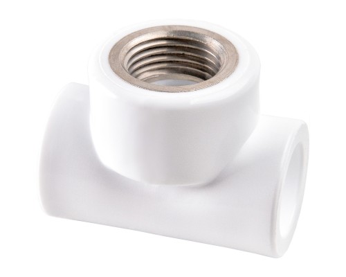 Тройник комбинированный полипропиленовый PPRC ВР 20х1/2" РВК, внутренняя резьба, белый