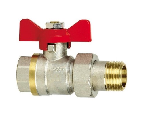 Кран шаровый с накидной гайкой "бабочка" ВН внутренняя наружная 3/4" (JIF.360) уп 10 шт