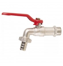 Кран шаровый со сливным штуцером "рычаг" НР наружная резьба 3/4" (JIF.370) уп 10 шт