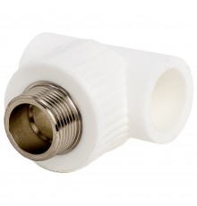 Тройник комбинированный полипропиленовый PPRC НР 20х3/4" Lammin наружная резьба, белый (уп. 15 шт).