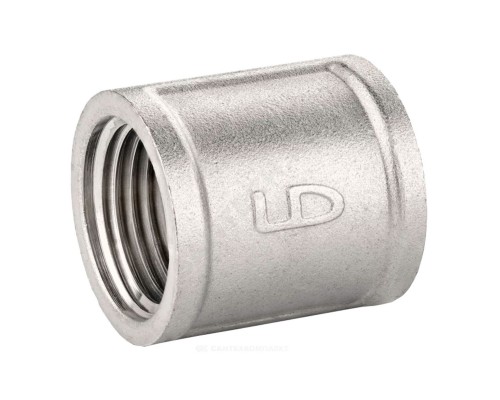 Муфта латунная LD LD Pride DN15 (1/2") ВР латунь никель БЕЗ БИРКИ