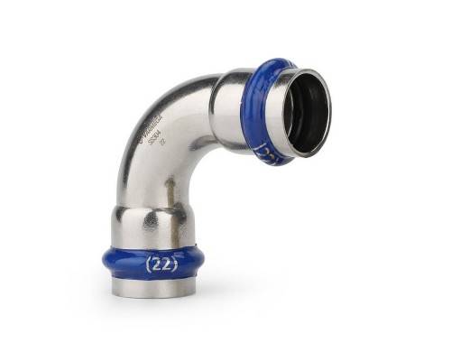 Угольник VARMEGA 90гр. двухраструбный Inox Press 15x15 Угольник VARMEGA 90гр. двухраструбный Inox Press 15x15