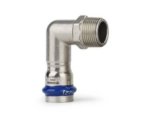 Угольник VARMEGA раструбный Inox Press НР 22x3/4" Угольник VARMEGA раструбный Inox Press НР 22x3/4"