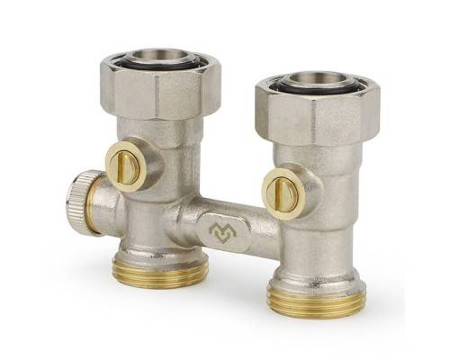 Узел нижнего подключения VARMEGA, 3/4"EKх3/4"EK НР-ВР, прямой, для однотрубных систем, VM13851